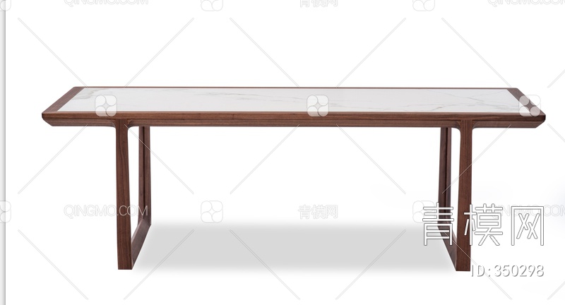 黑胡桃实木长方形餐桌3D模型下载【ID:350298】