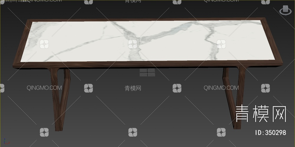 黑胡桃实木长方形餐桌3D模型下载【ID:350298】