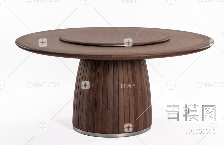 实木餐桌3D模型下载【ID:350313】