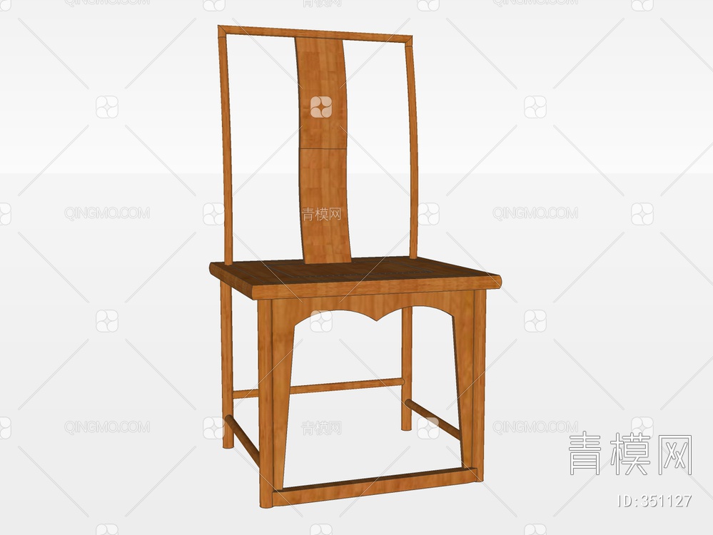 实木单椅SU模型下载【ID:351127】