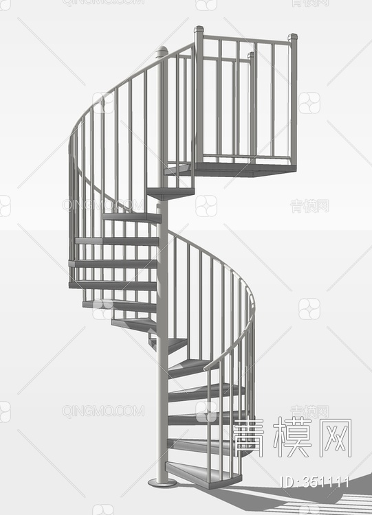 金属楼梯SU模型下载【ID:351111】