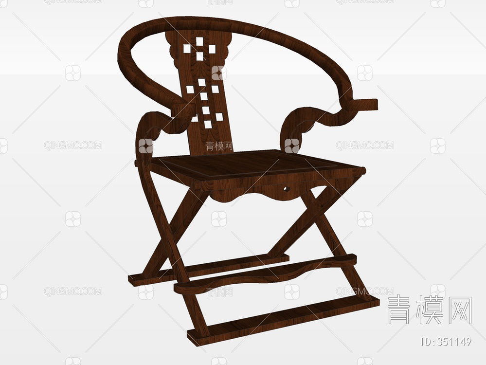 实木圈椅SU模型下载【ID:351149】