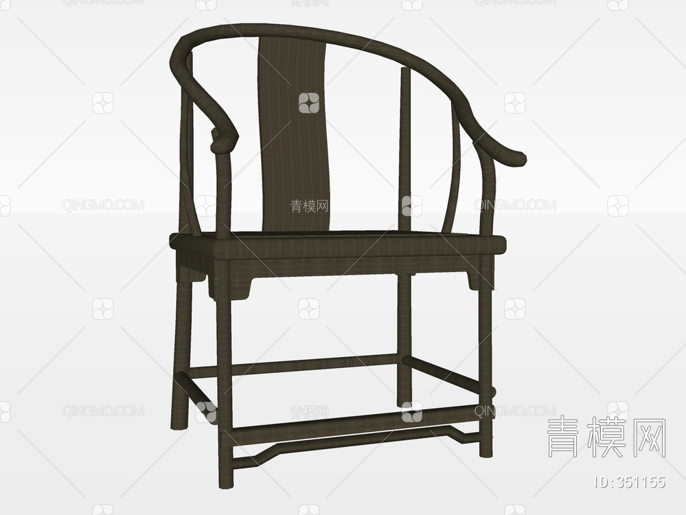 实木圈椅SU模型下载【ID:351155】