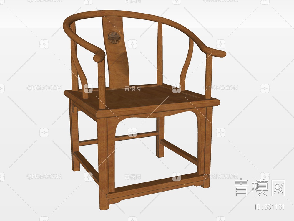 实木圈椅SU模型下载【ID:351131】