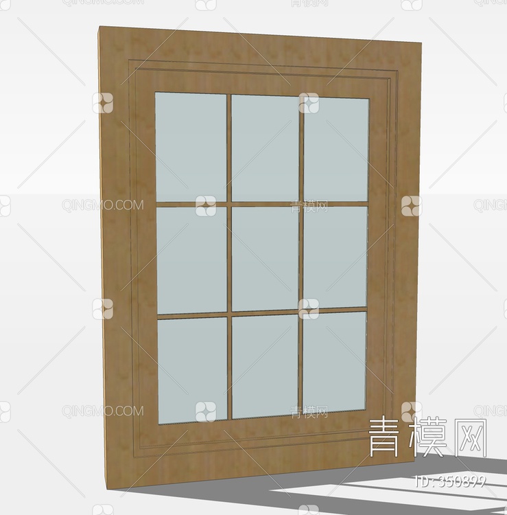 木质窗户SU模型下载【ID:350899】