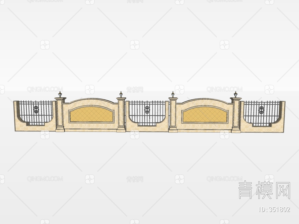 围墙SU模型下载【ID:351802】