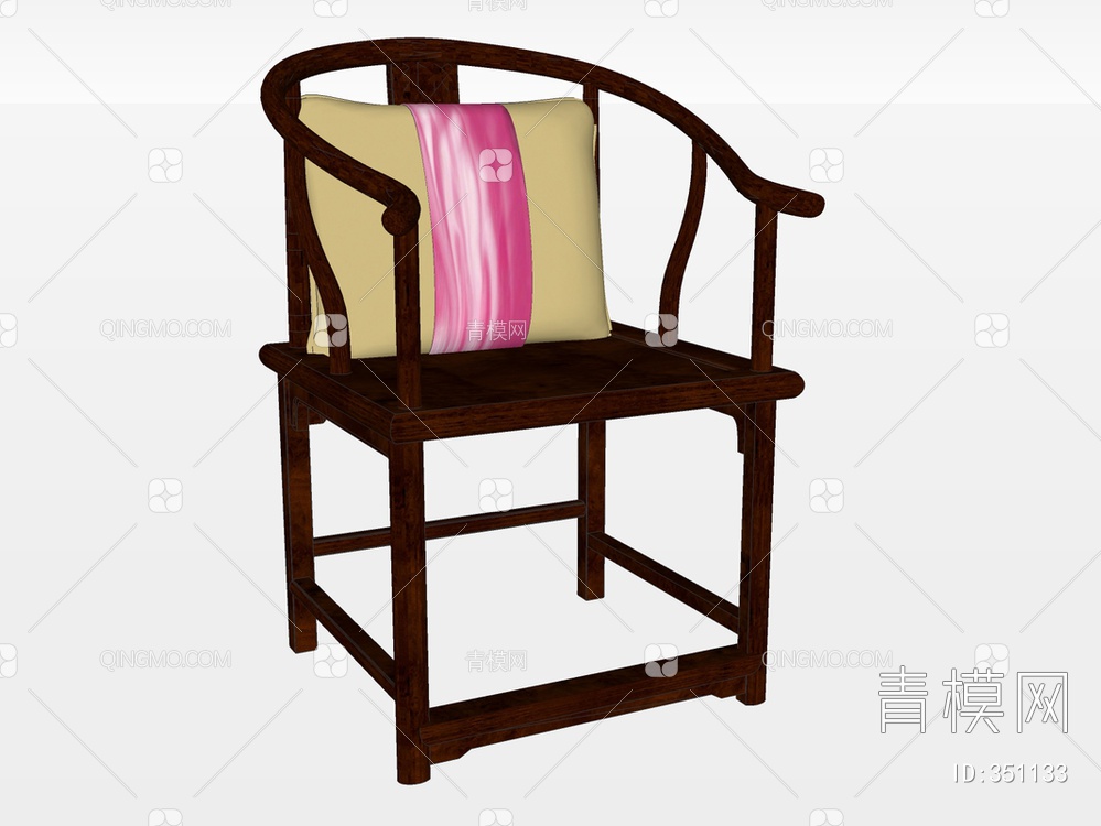 实木圈椅SU模型下载【ID:351133】