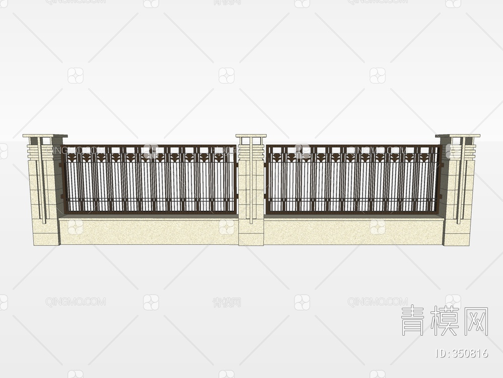 围墙SU模型下载【ID:350816】