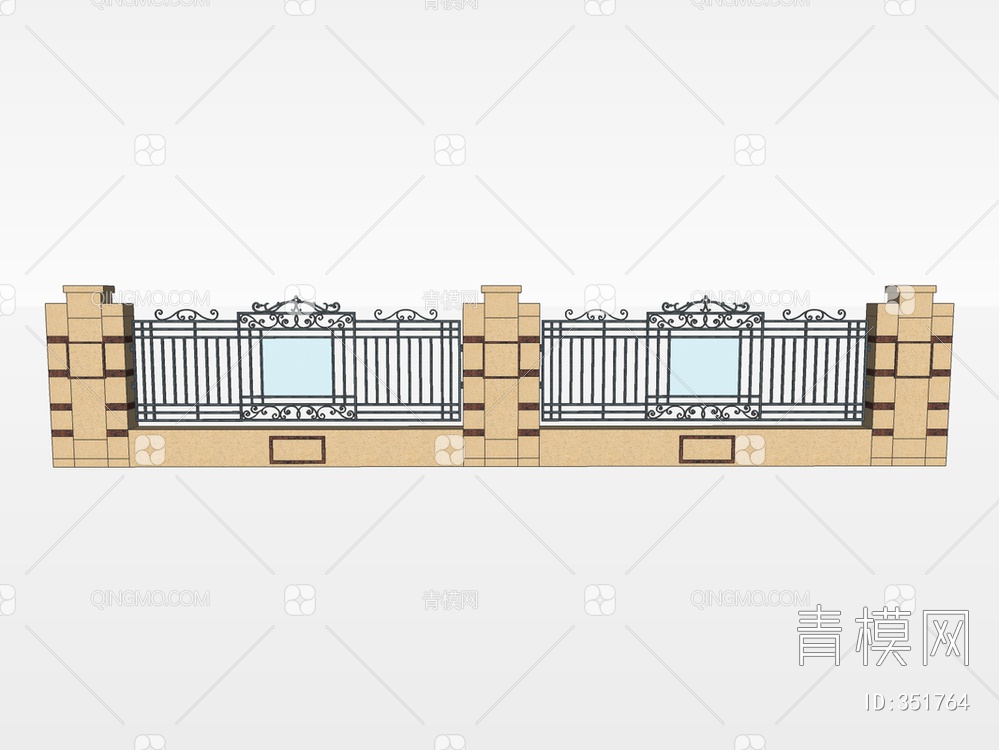 围墙SU模型下载【ID:351764】