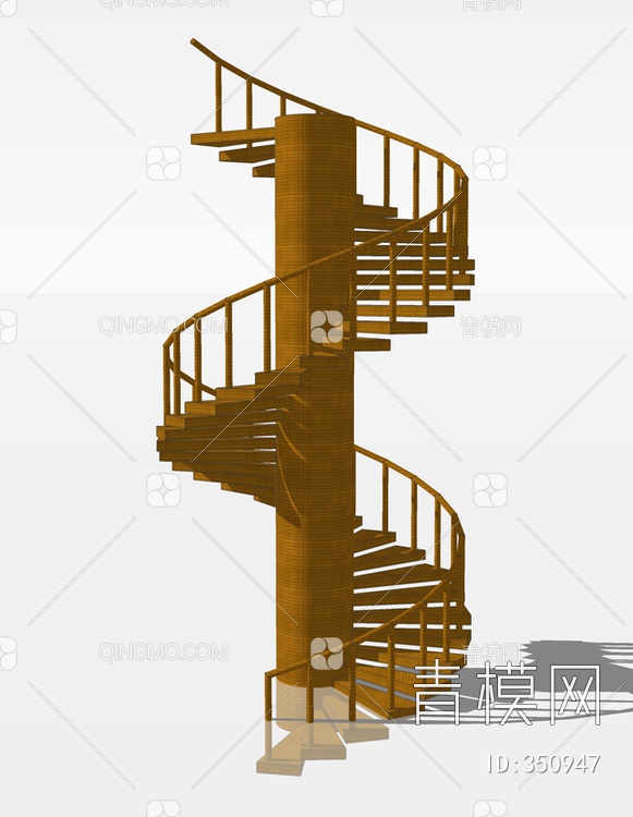 木质楼梯SU模型下载【ID:350947】