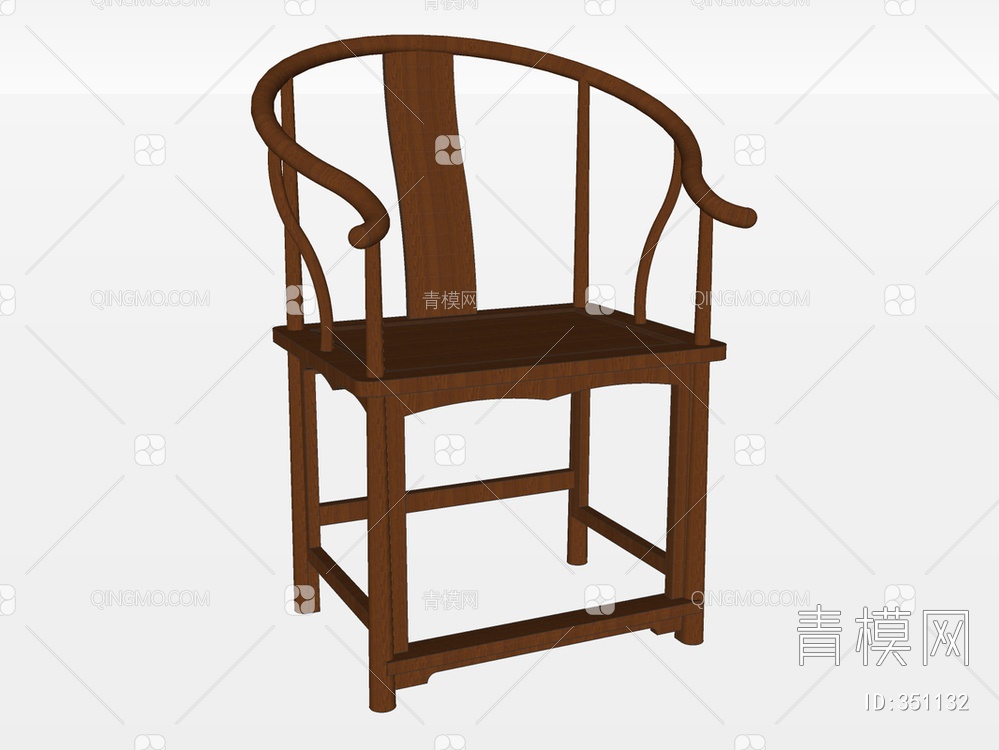 实木圈椅SU模型下载【ID:351132】