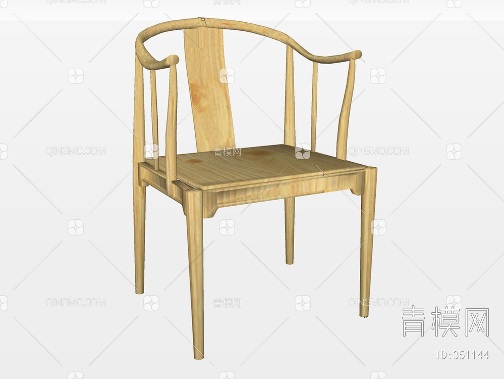 实木圈椅SU模型下载【ID:351144】