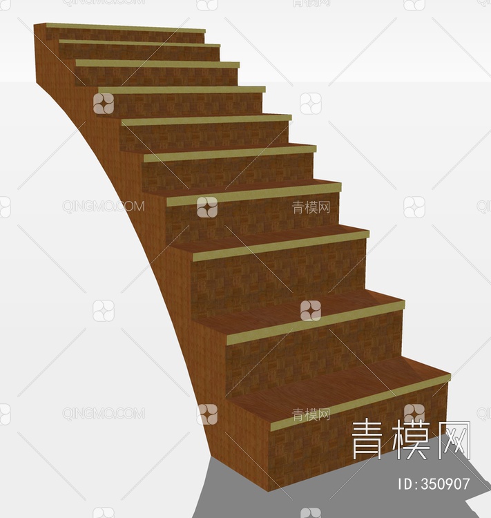 木质楼梯SU模型下载【ID:350907】