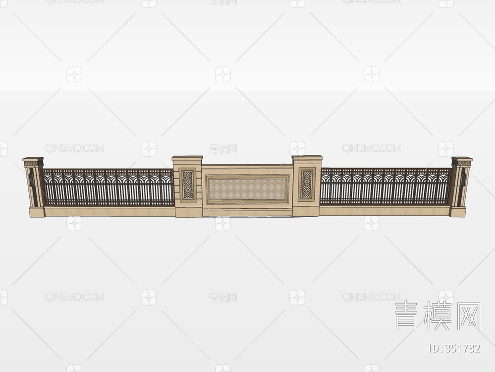 围墙SU模型下载【ID:351782】