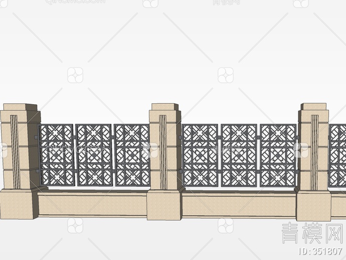 围墙SU模型下载【ID:351807】