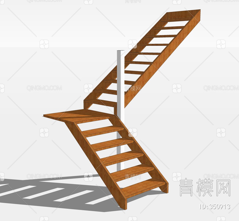 木质楼梯SU模型下载【ID:350913】