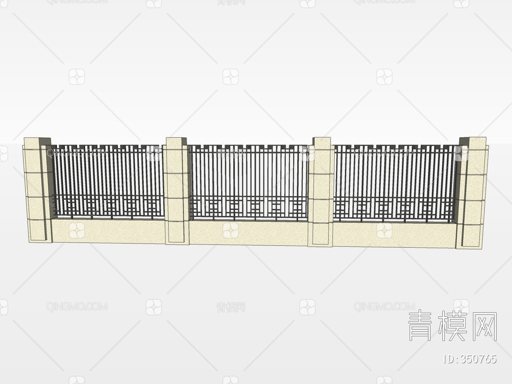 围墙SU模型下载【ID:350765】