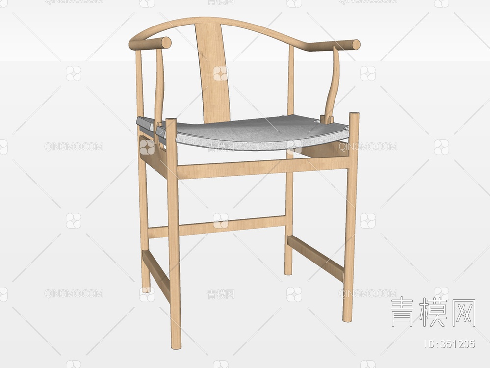 实木圈椅SU模型下载【ID:351205】