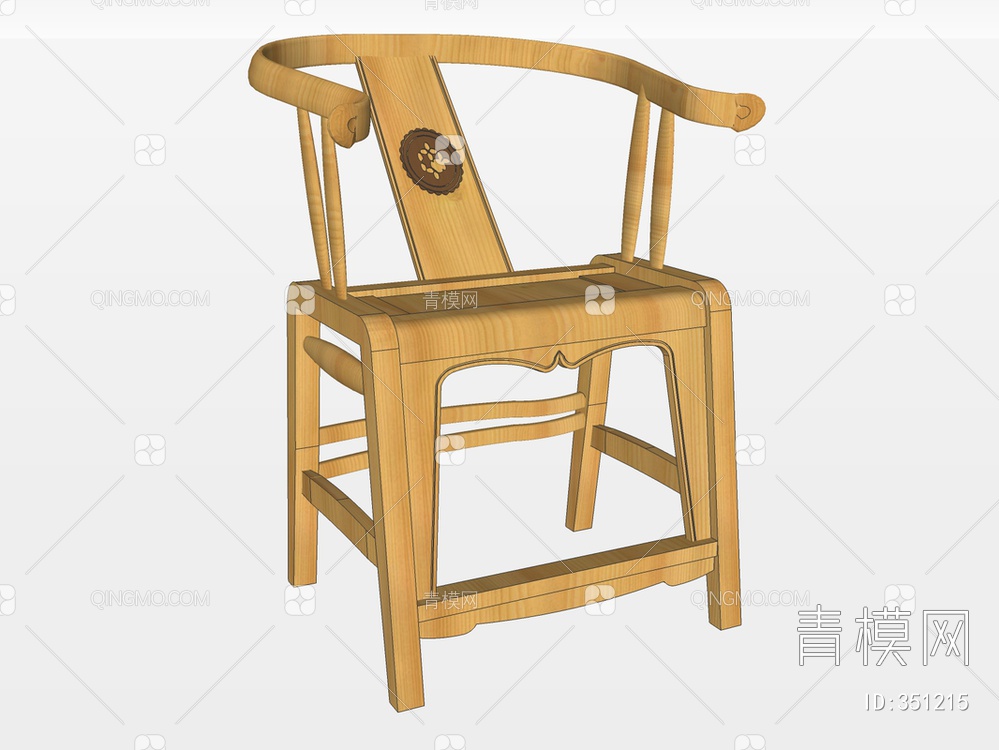 实木圈椅SU模型下载【ID:351215】