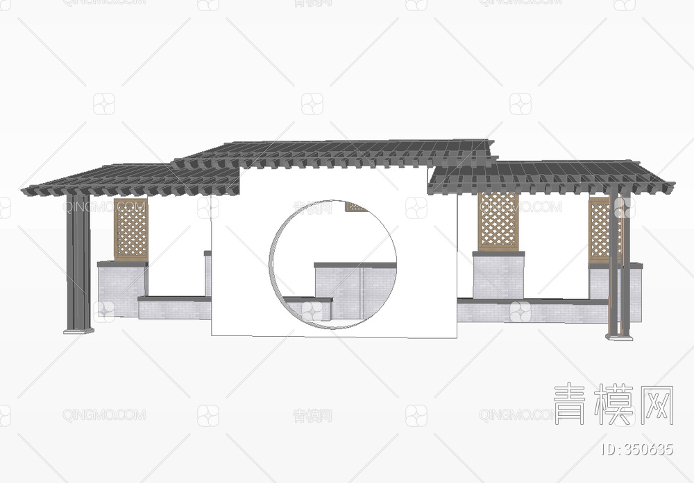 亭子廊架SU模型下载【ID:350635】