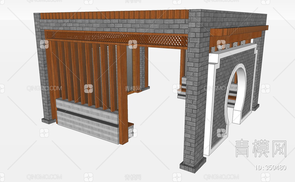 亭子廊架SU模型下载【ID:350480】