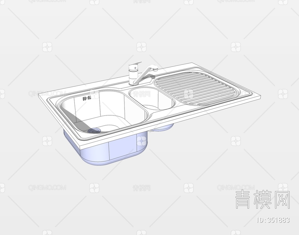 洗菜盆SU模型下载【ID:351883】