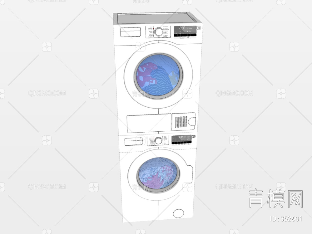 洗衣机SU模型下载【ID:352601】
