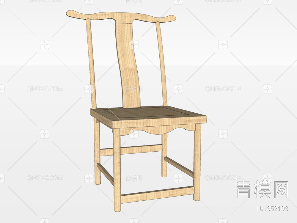 实木椅子SU模型下载【ID:352103】