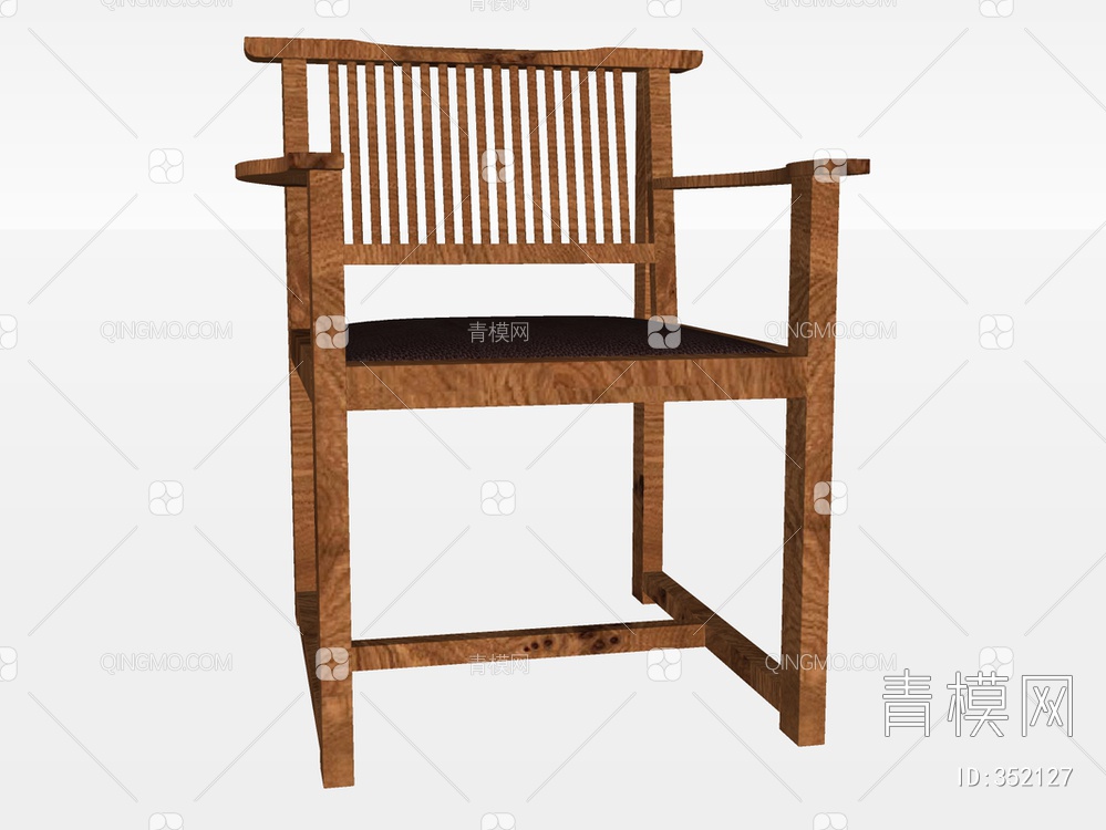 实木单椅SU模型下载【ID:352127】
