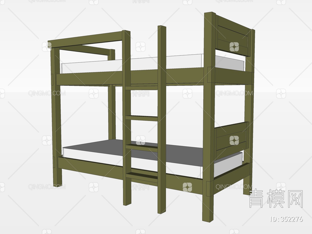实木上下床SU模型下载【ID:352276】