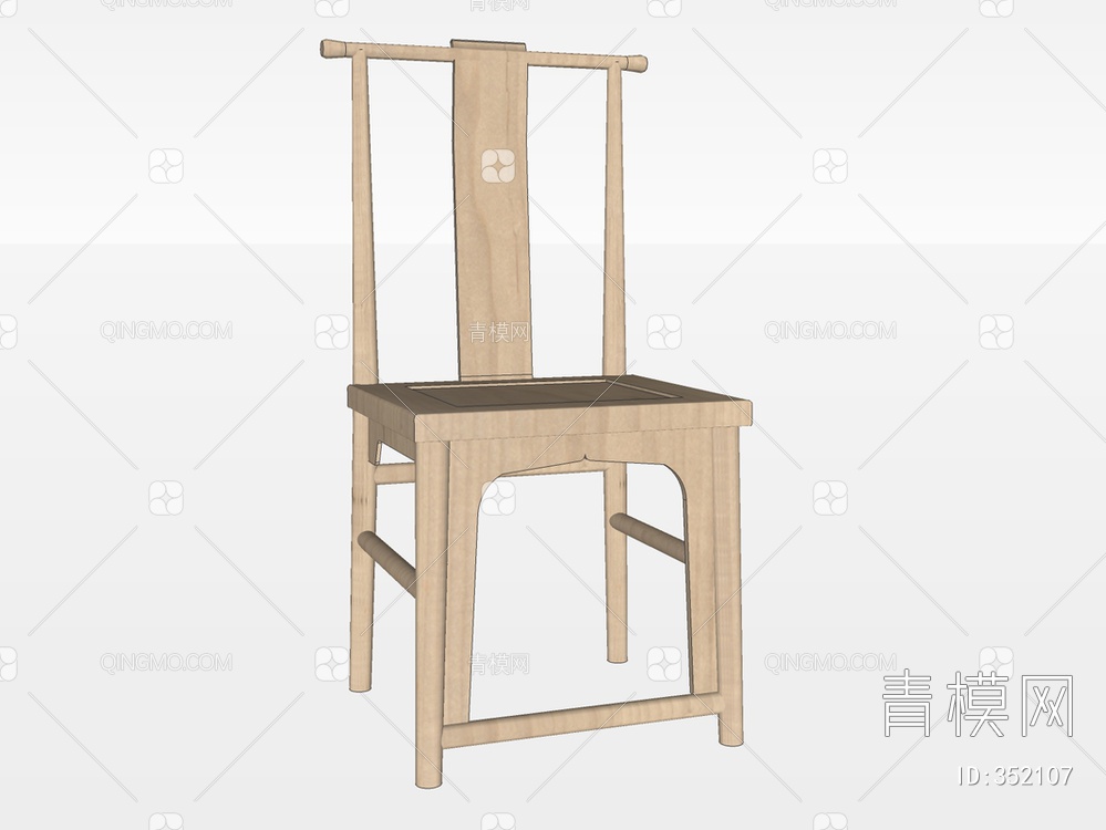 木质单椅SU模型下载【ID:352107】