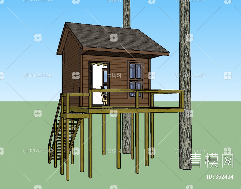 小木屋SU模型下载【ID:352434】