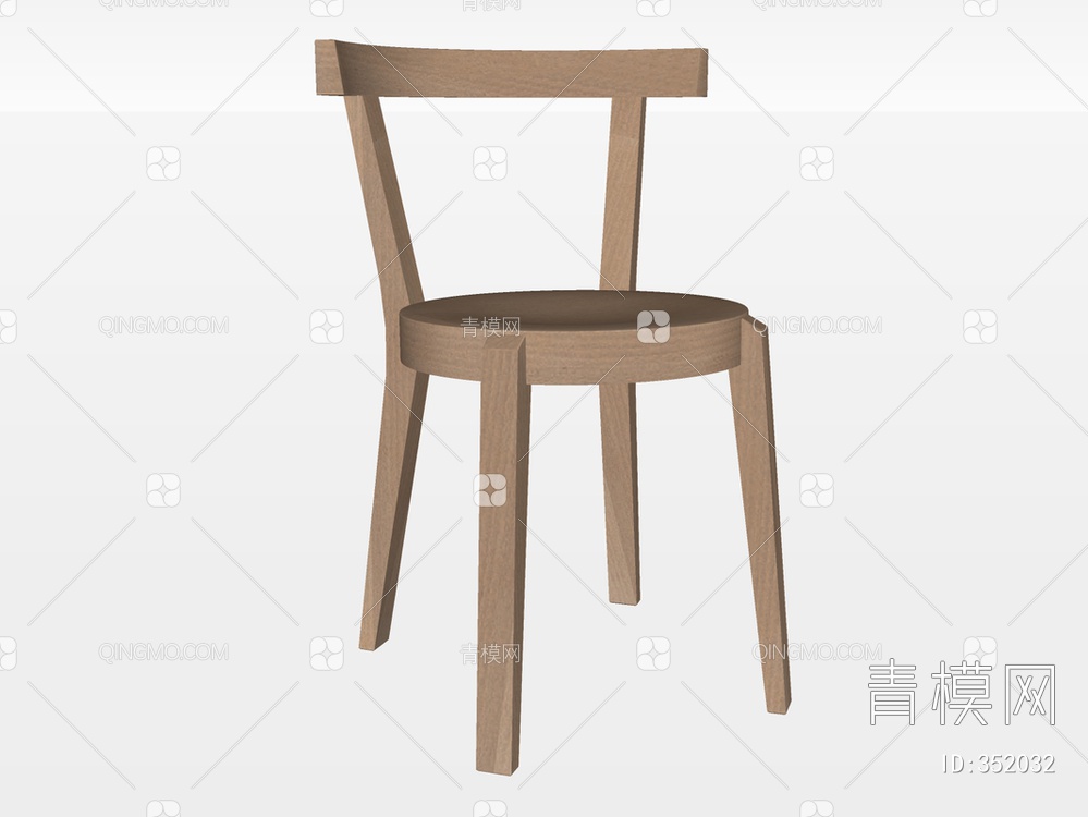 实木单椅SU模型下载【ID:352032】
