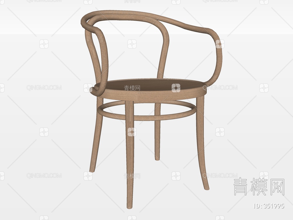 实木圈椅SU模型下载【ID:351995】