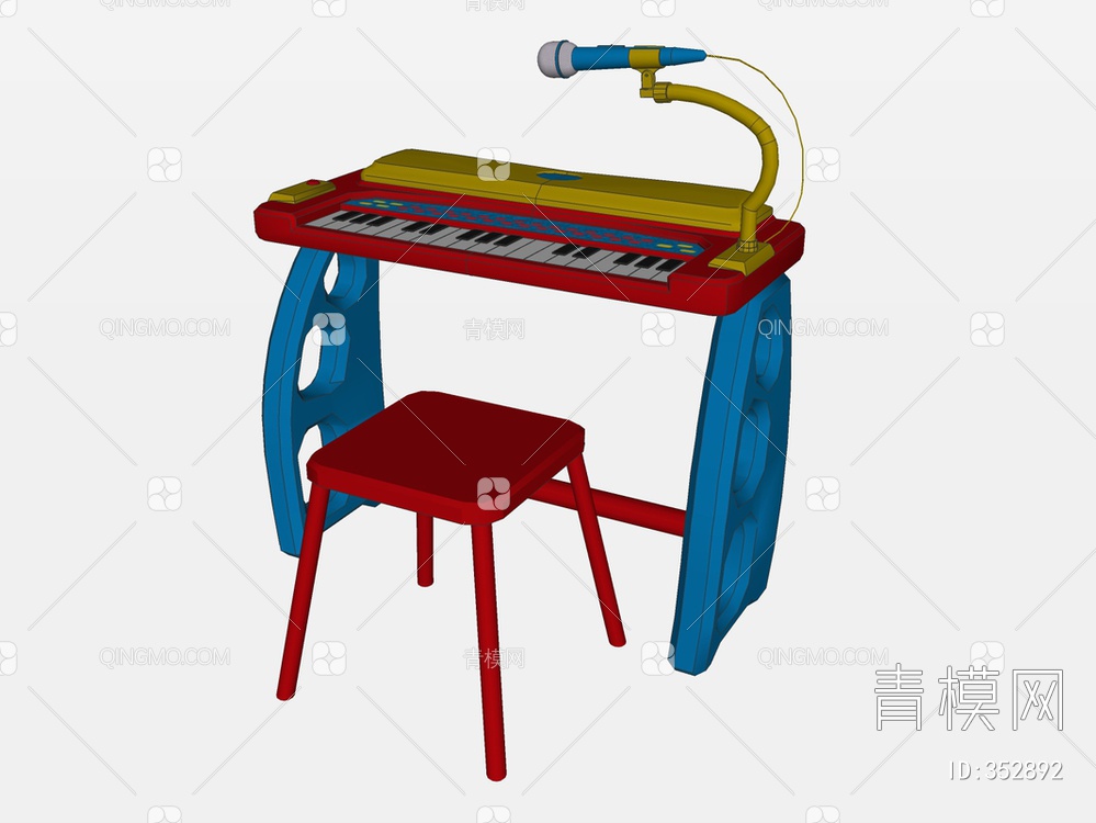 玩具钢琴SU模型下载【ID:352892】