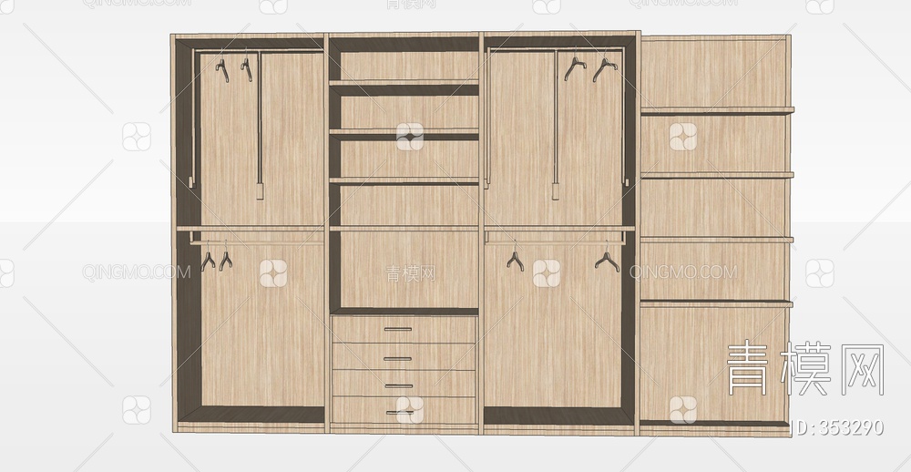 衣柜SU模型下载【ID:353290】