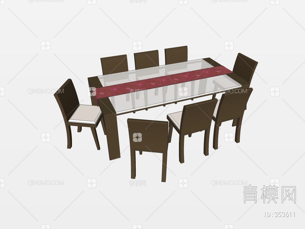 餐桌椅SU模型下载【ID:353611】