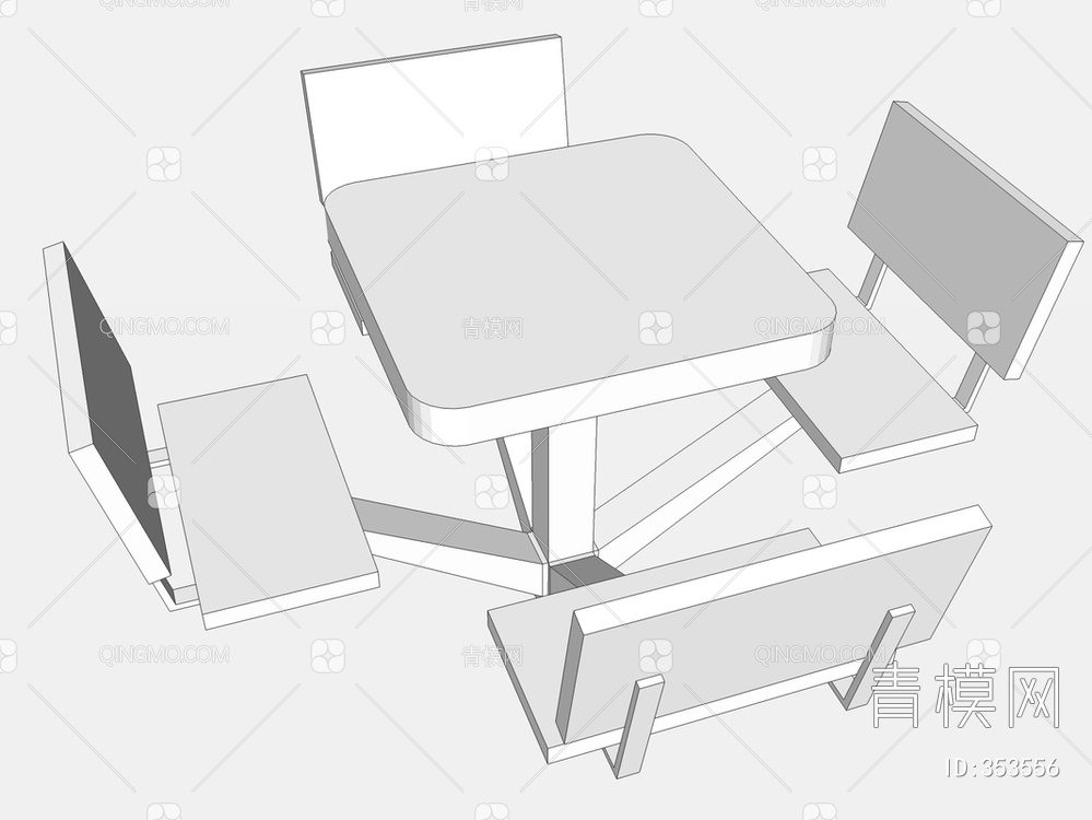 外摆餐桌椅SU模型下载【ID:353556】