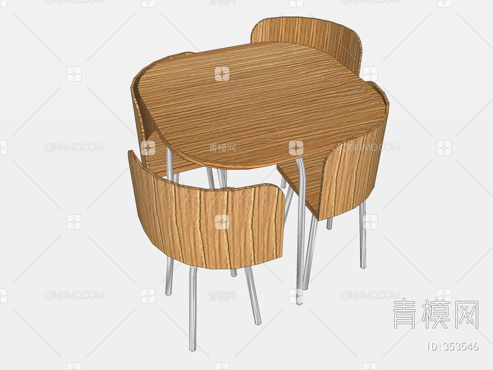 餐桌椅SU模型下载【ID:353546】