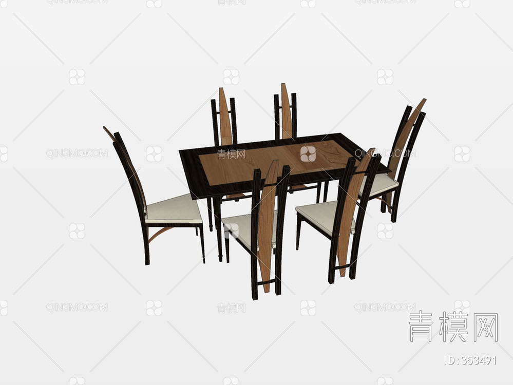 餐桌椅SU模型下载【ID:353491】