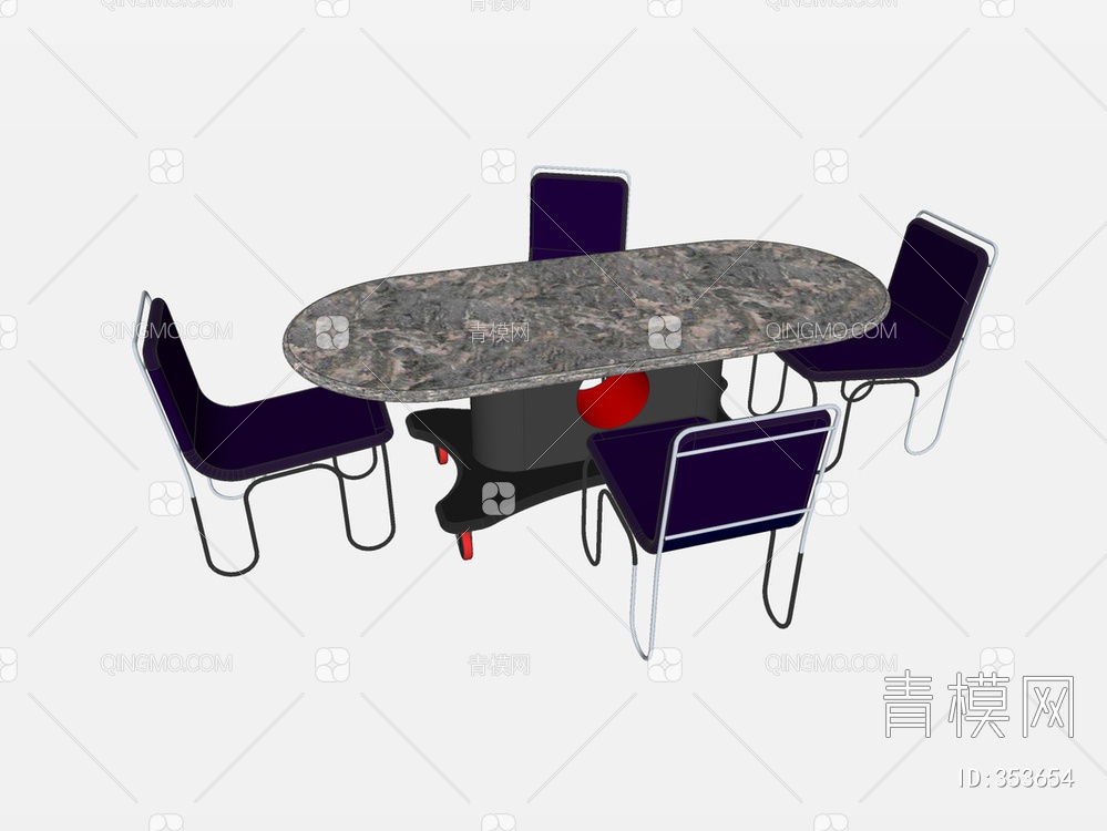 餐桌椅SU模型下载【ID:353654】