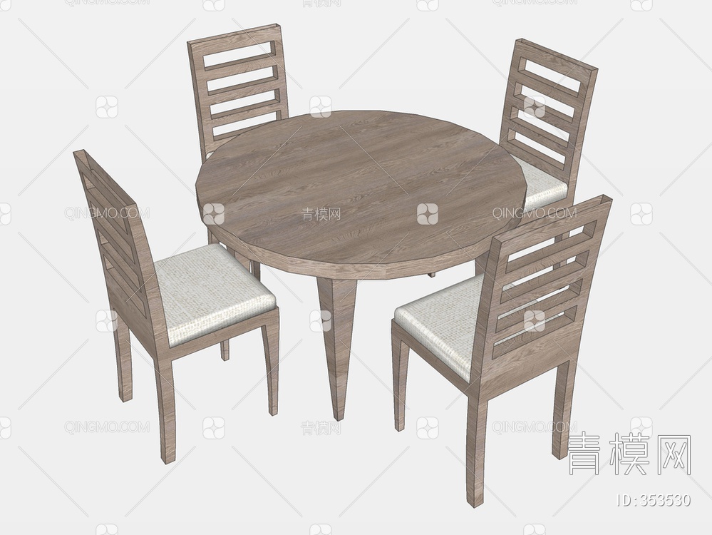 餐桌椅SU模型下载【ID:353530】