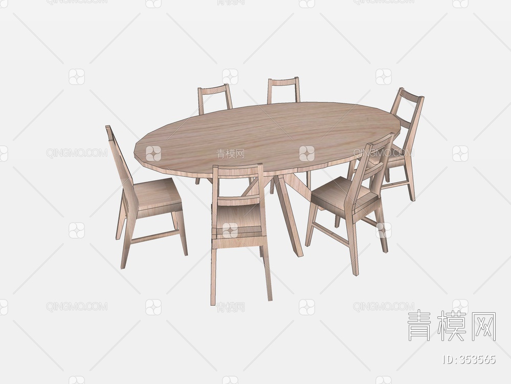餐桌椅SU模型下载【ID:353565】