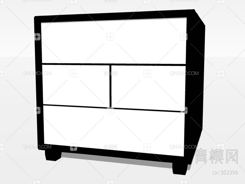 床头柜SU模型下载【ID:353398】