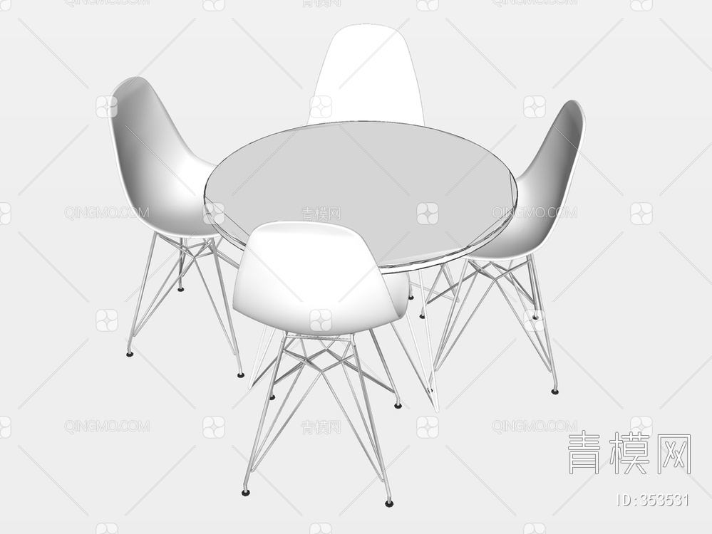 餐桌椅SU模型下载【ID:353531】