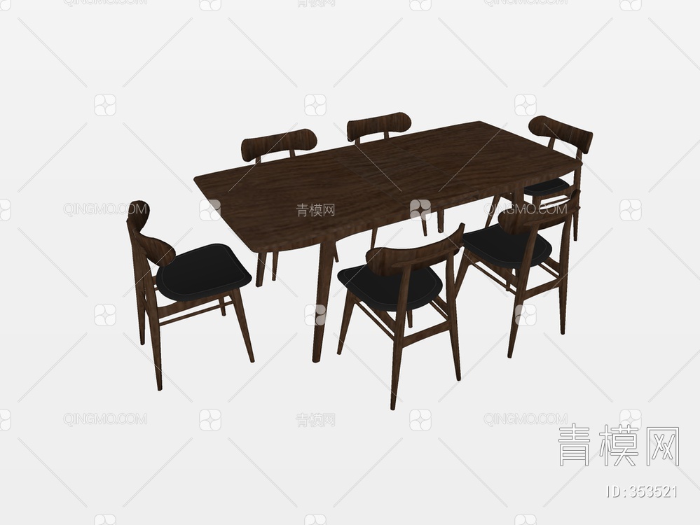 餐桌椅SU模型下载【ID:353521】