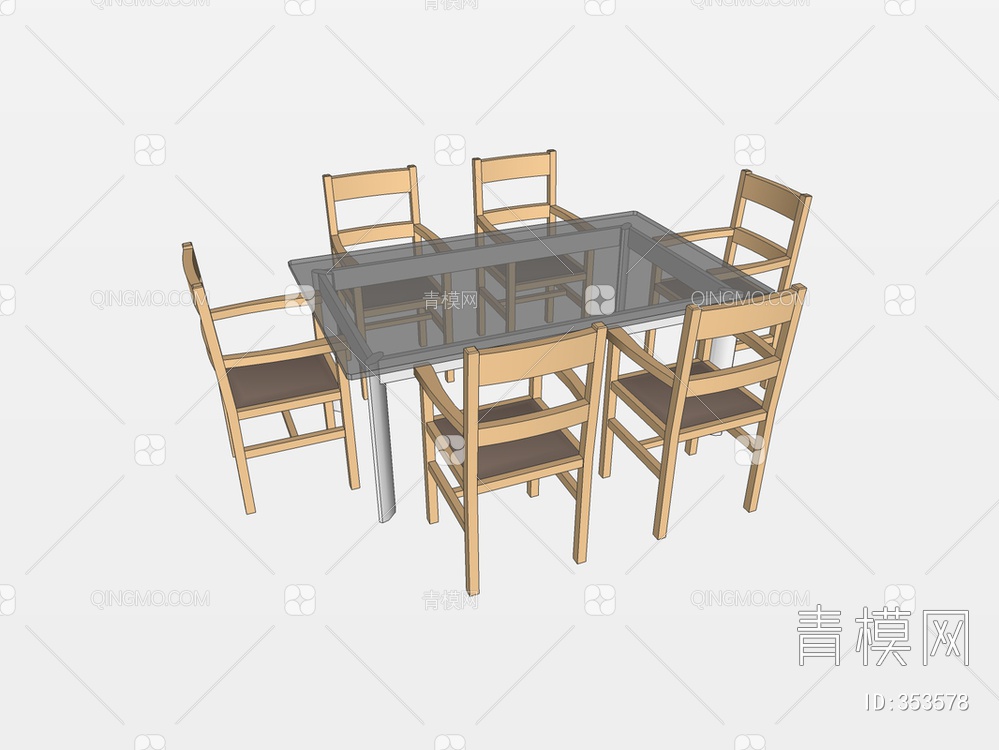 餐桌椅SU模型下载【ID:353578】
