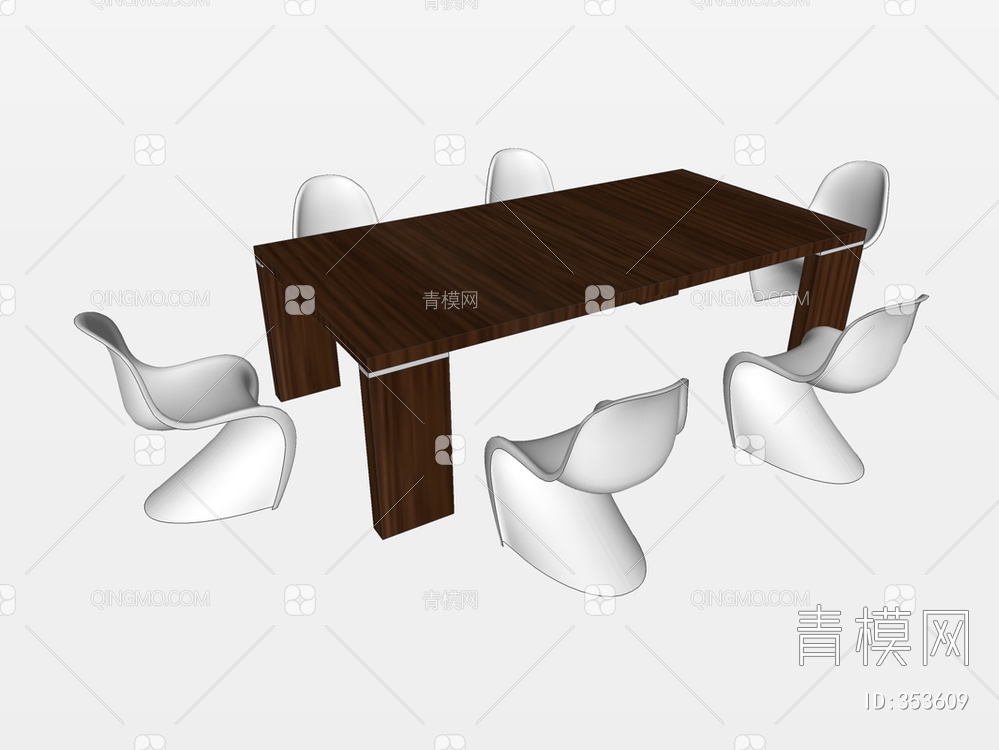 餐桌椅SU模型下载【ID:353609】