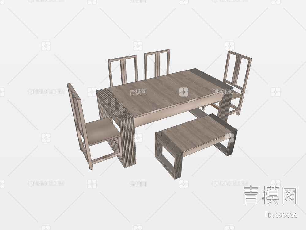 餐桌椅SU模型下载【ID:353536】