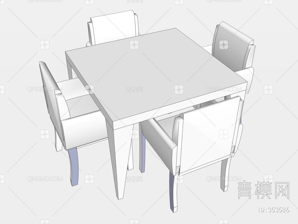  餐桌椅SU模型下载【ID:353586】